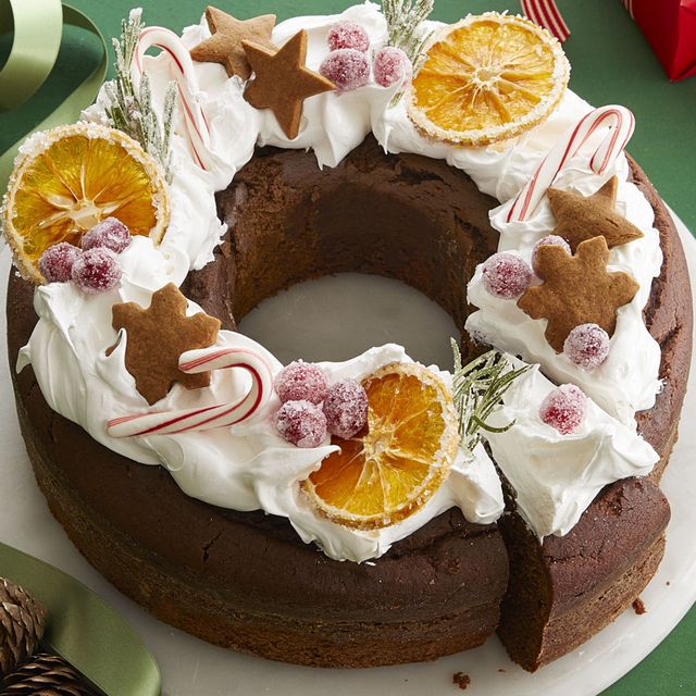 christmas desserts wreath cake