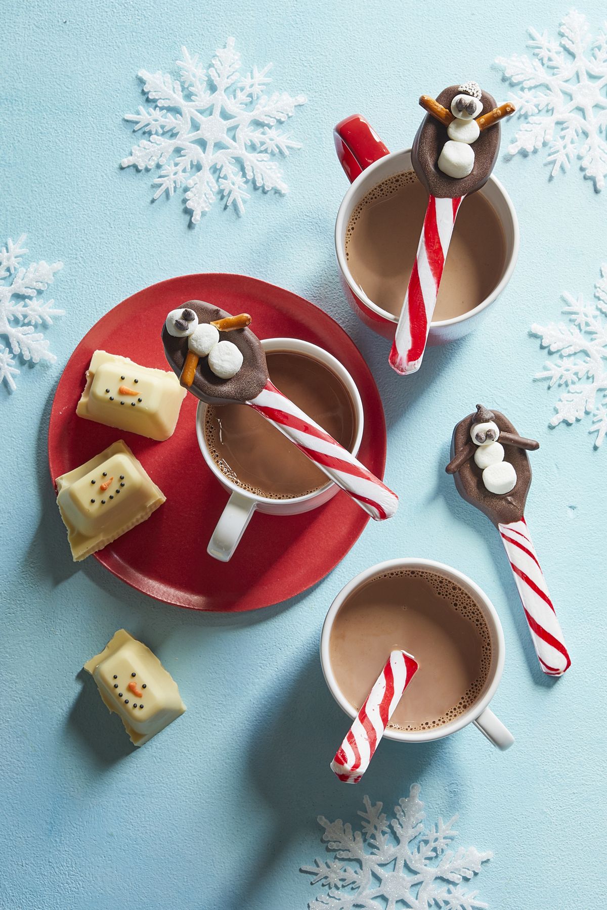 christmas desserts snowman spoons