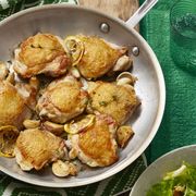 easy chicken dinner recipes -crispy chicken thighs with escarole and parmesan salad
