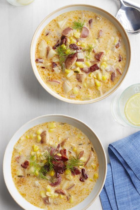 crockpot meals for kids two bowls of corn and potato chowder