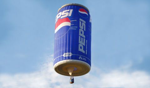 Blue, Daytime, Beverage can, Atmosphere, Photograph, Balloon, Aerostat, Aluminum can, Tin can, Summer, 