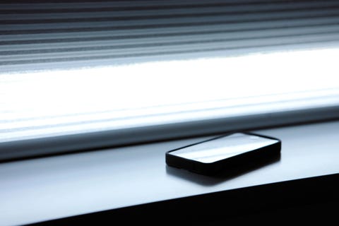 Log Off smartphone sitting alone