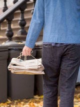 Gather up paper recycling