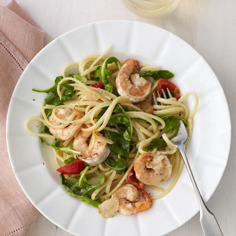 Best Shrimp, Cherry Pepper & Arugula Linguine Recipe