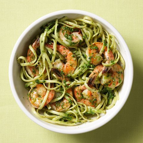 Linguine with Shrimp & Spinach Pesto – Pasta Recipes