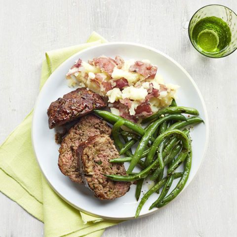 meatloaf with roasted green beans