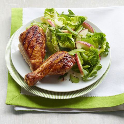 grilled spiced chicken with crunchy apple salad