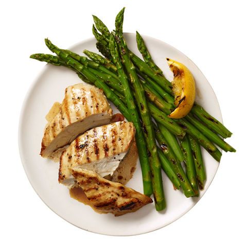 grilled lemon chicken and asparagus