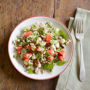 farro salad with grapes and chickpeas