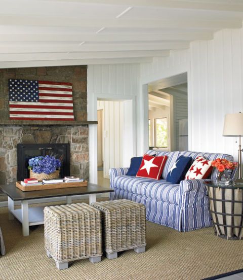 American Home Decor Red White And Blue Rooms Red White And Blue Living Room