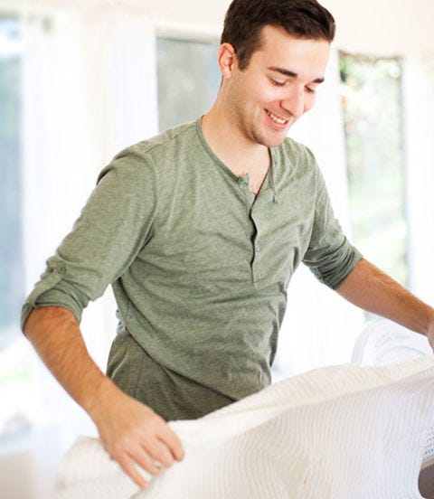 1. Copying your way of doing things. man folding laundry