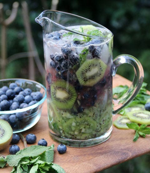 14 Stunningly Beautiful Pitcher Drinks - Kiwi Blueberry Mojito image