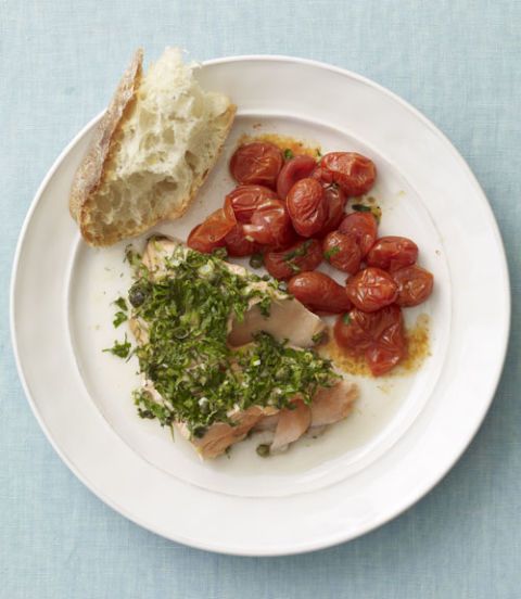 Herb-Roasted Salmon and Tomatoes