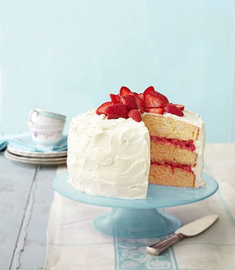strawberry rhubarb layer cake   strawberry desserts