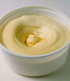 Food, Ingredient, Dairy, Dip, Paste, Cream, Buttercream, Circle, Kitchen utensil, Cream cheese, 