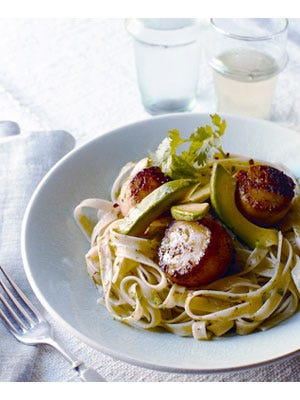 Cat Cora S Fettuccine With Scallops And Lime Recipe Pasta