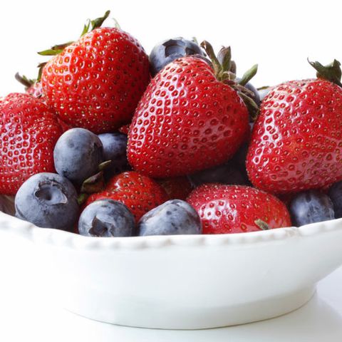 strawberries and blueberries