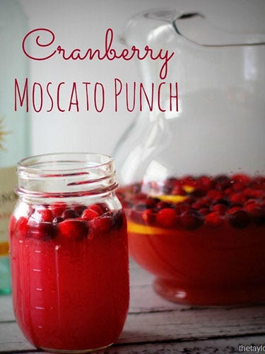 14 Stunningly Beautiful Pitcher Drinks - Cranberry Moscato Punch image