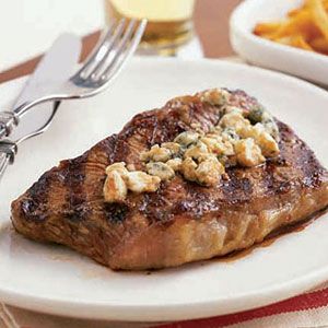 BBQ Steak Recipe with Blue Cheese- WomansDay.com- BBQ Recipes