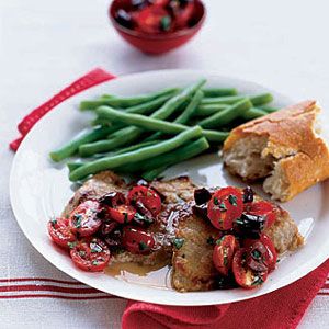 Veal with Olives and Grape Tomatoes