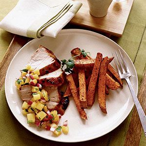 Pork-with-Pineapple-BBQ-Salsa-and-Sweet-Potatoes