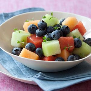 Blueberry-Melon Salad With Thyme Syrup image