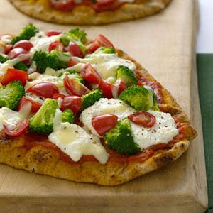 Broccoli and Tomato Pizzas