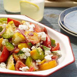 Heirloom-Tomato-Salad-with-Grilled-Garlic-Bread-Recipe