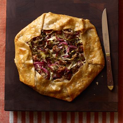 Sausage, Cabbage and Red Onion Galette