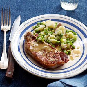 Mustard-Pork-Chops-with-Smashed-Potatoes-and-Peas-Recipe