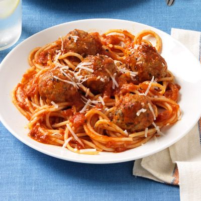 spaghetti and sausage meatballs