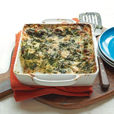 creamy spinach and broccoli lasagna