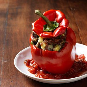 Slow-Cooker-Sausage-Potato-and-Onion-Stuffed-Peppers-Recipe