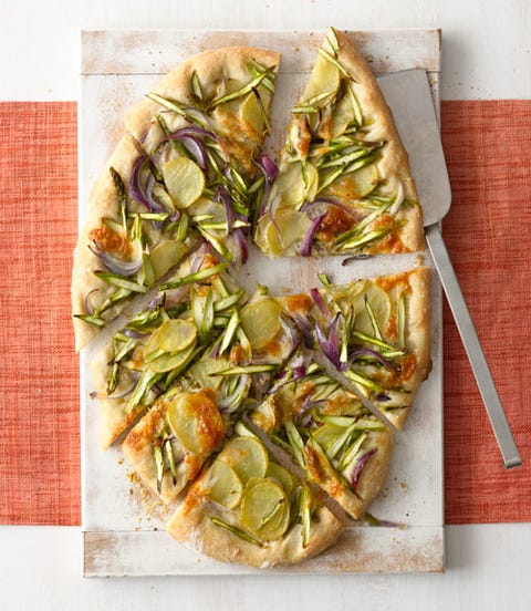pizza-recipes-Asparagus & Potato Pizza pizza recipes asparagus potato pizza