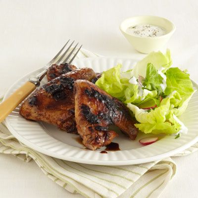 Peach and Balsamic Grilled Chicken Wings