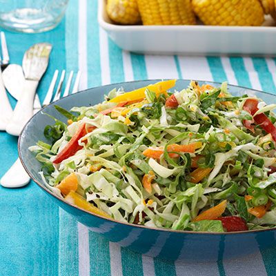 citrusy slaw with peppers and scallions