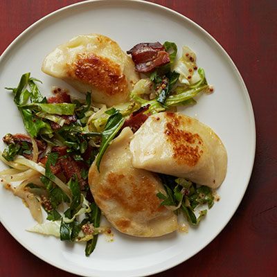 Pierogies with Sautéed Cabbage and Bacon image