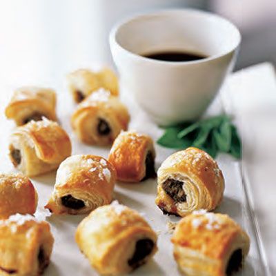 christmas appetizers  sausage rolls with worcestershire sauce