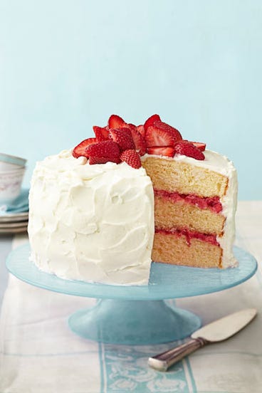 strawberry rhubarb layer cake - easter cakes