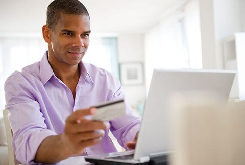 1. Not explaining every purchase. man buying something online