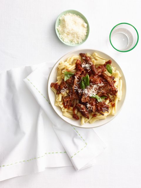 <p>You can freeze the ragu for up to 3 months. Thaw in the refrigerator overnight, then reheat in a large saucepan, covered, over medium heat, about 10 minutes.</p> <p><strong>Recipe:</strong> <a href="red-wine-beef-ragu-recipe-wdy0315" target="_blank"><strong>Red Wine Beef Ragu</strong></a></p>