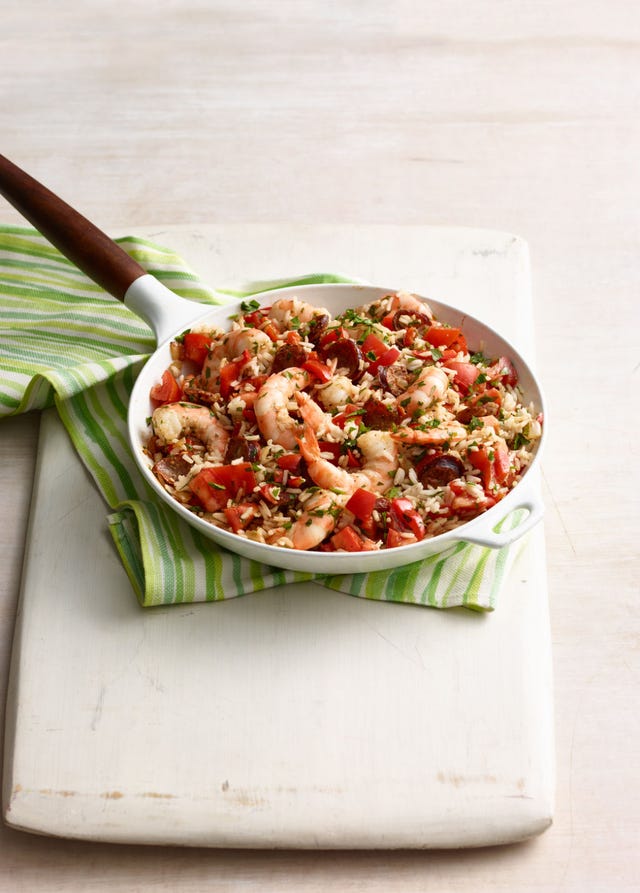 Skillet Shrimp Sausage and Rice Recipe