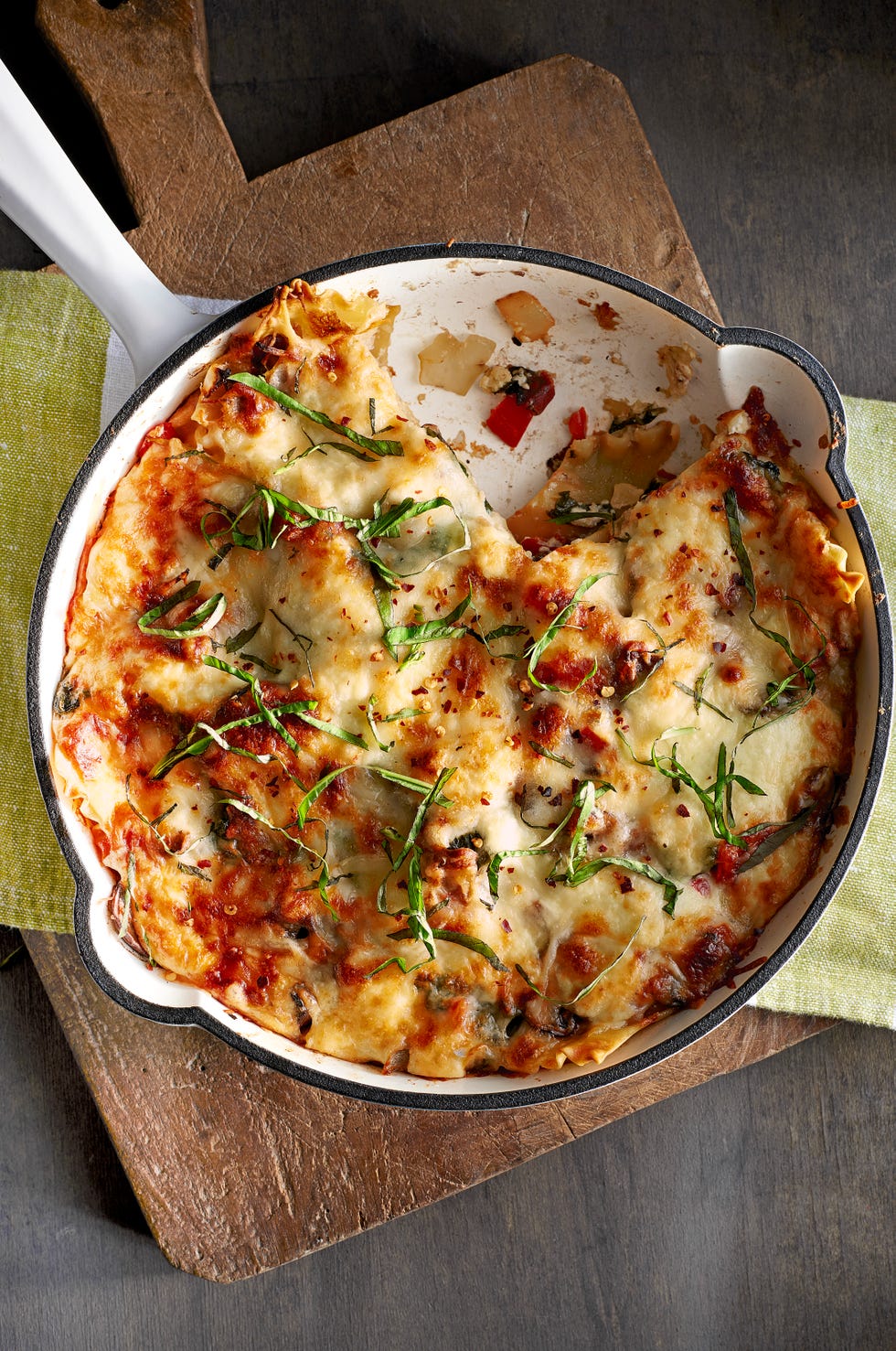 Skillet Mushroom and Spinach Lasagna Recipe