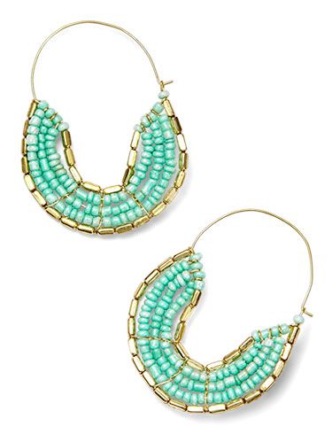 <p><span>You'll forget you're wearing these surprisingly light weight Gold Beaded Hoop Earrings ($20; ZadRetail.com).</span></p>