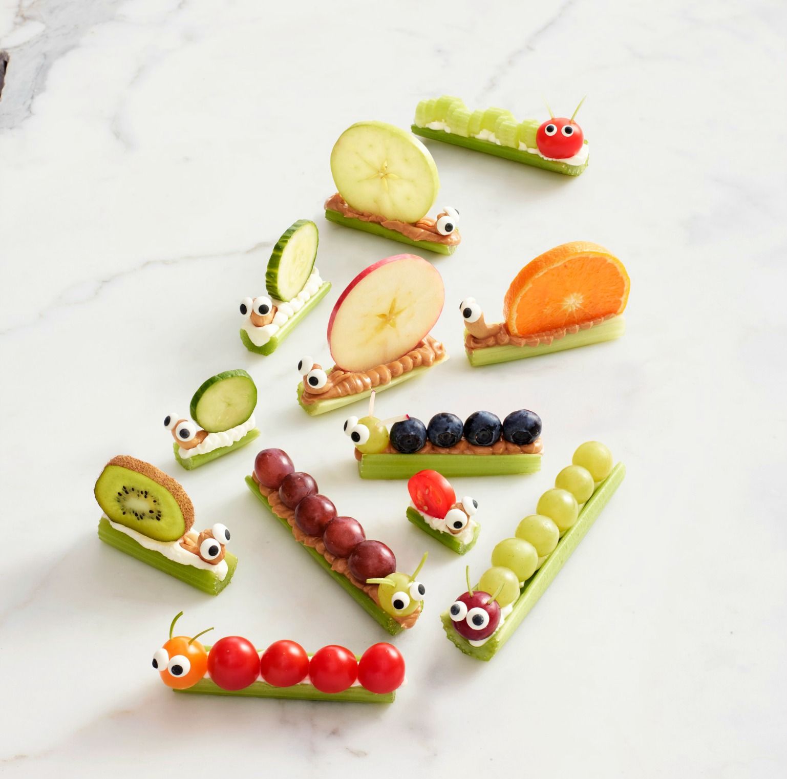 Best Celery Snails & Caterpillars - Snack Recipes for Kids 