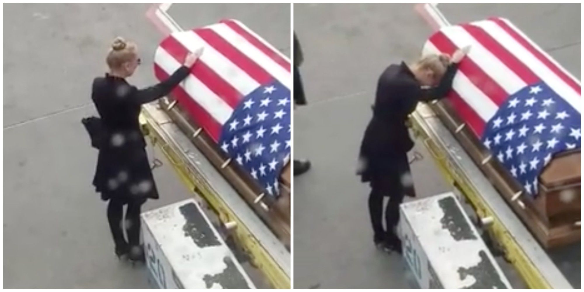 Heartbreaking moment widow meets her army hero husband's coffin on the  airport tarmac - and reduces an entire plane of passengers to tears