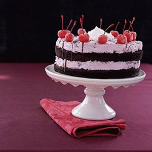 Chocolate Cherry Ice Cream Cake - Home Cooking Adventure
