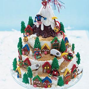 Christmas Snowy Village Cake Recipe (with video)